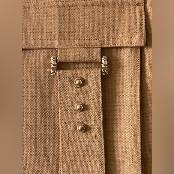 ACLER Vermont Flounce Hemdress Tan Bodycon with Gold Hardware, only worn 1 x - Picture 12 of 15